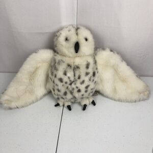 Folkmanis Puppet White Snowy Owl Swivel Head Realistic Plush Pretend Bird 12"